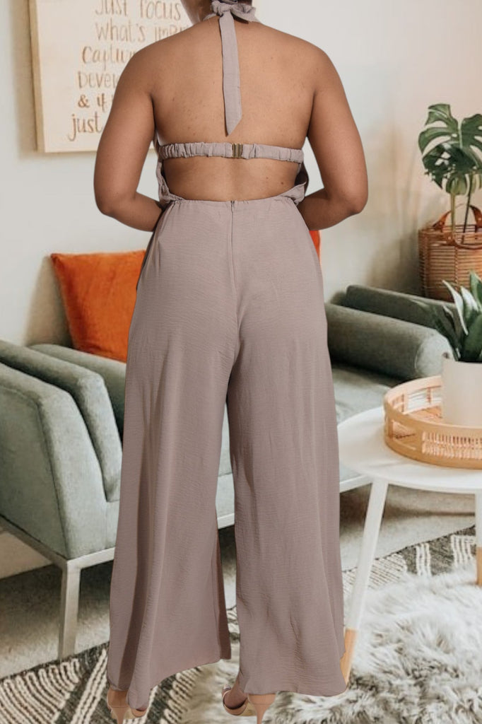 Stone Backless Wide Leg Jumpsuit - StylePhase SA