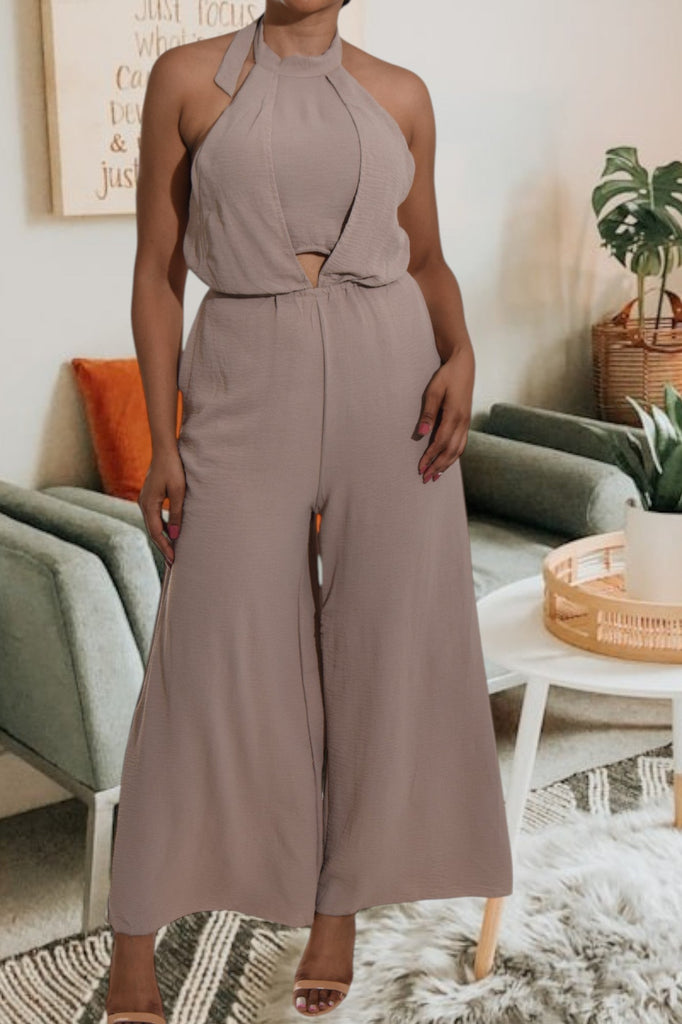 Stone Backless Wide Leg Jumpsuit - StylePhase SA