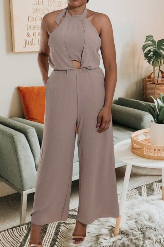 Stone Backless Wide Leg Jumpsuit - StylePhase SA