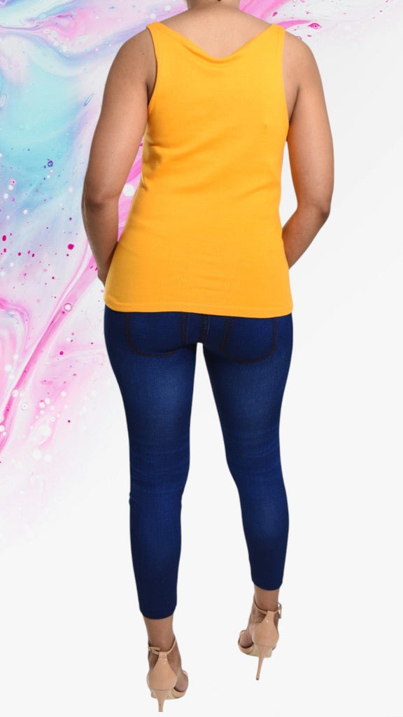 Strappy Mustard 1X1 Rib Vest - StylePhase SA