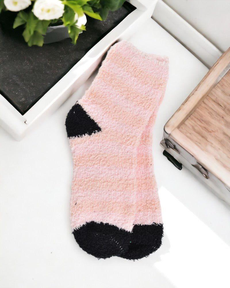 Stripe Fuzzy Multi Color Ankle Socks - StylePhase SA