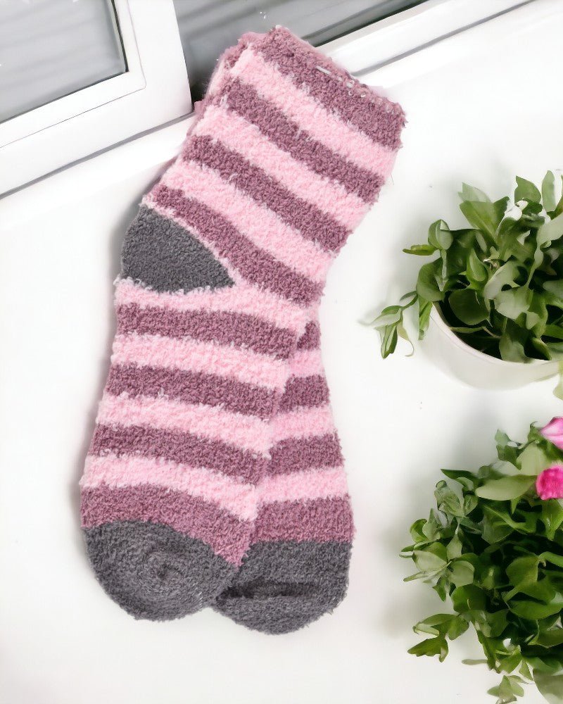 Stripe Fuzzy Multi Color Ankle Socks - StylePhase SA