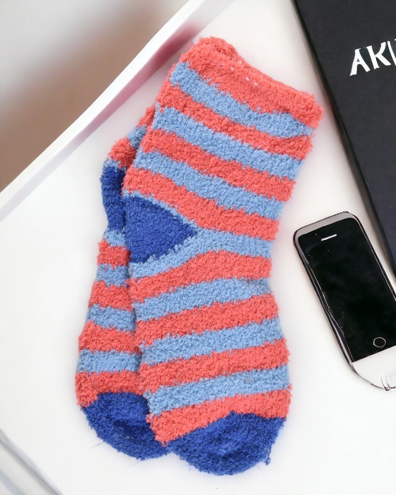 Stripe Fuzzy Multi Color Ankle Socks - StylePhase SA