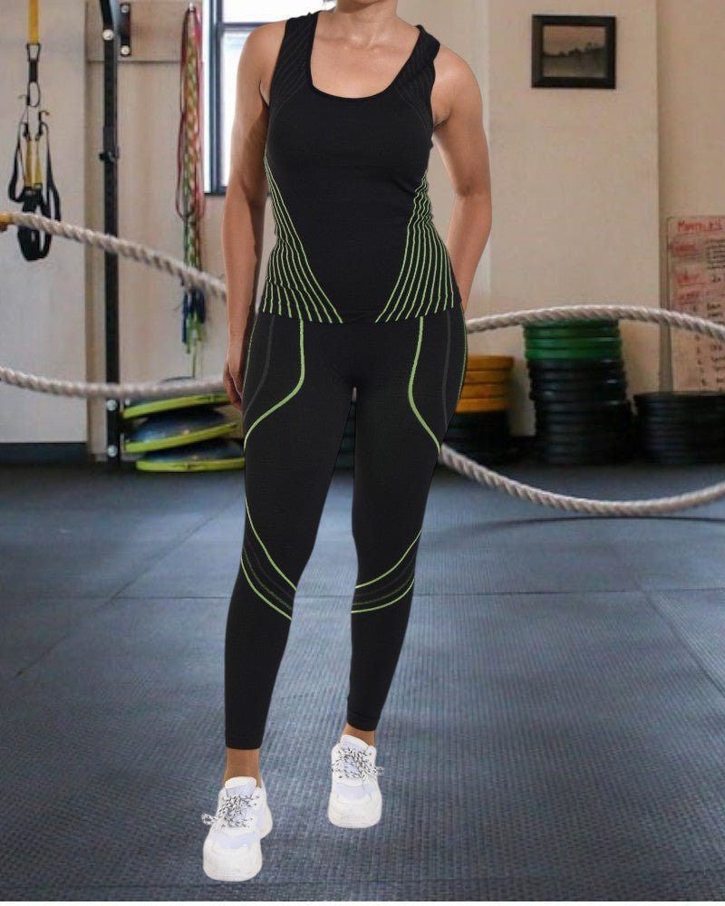 Stripped Activewear Set - Green - StylePhase SA