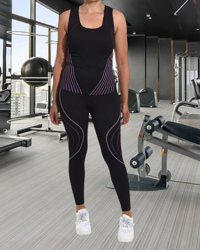 Stripped Activewear Set - Purple - StylePhase SA