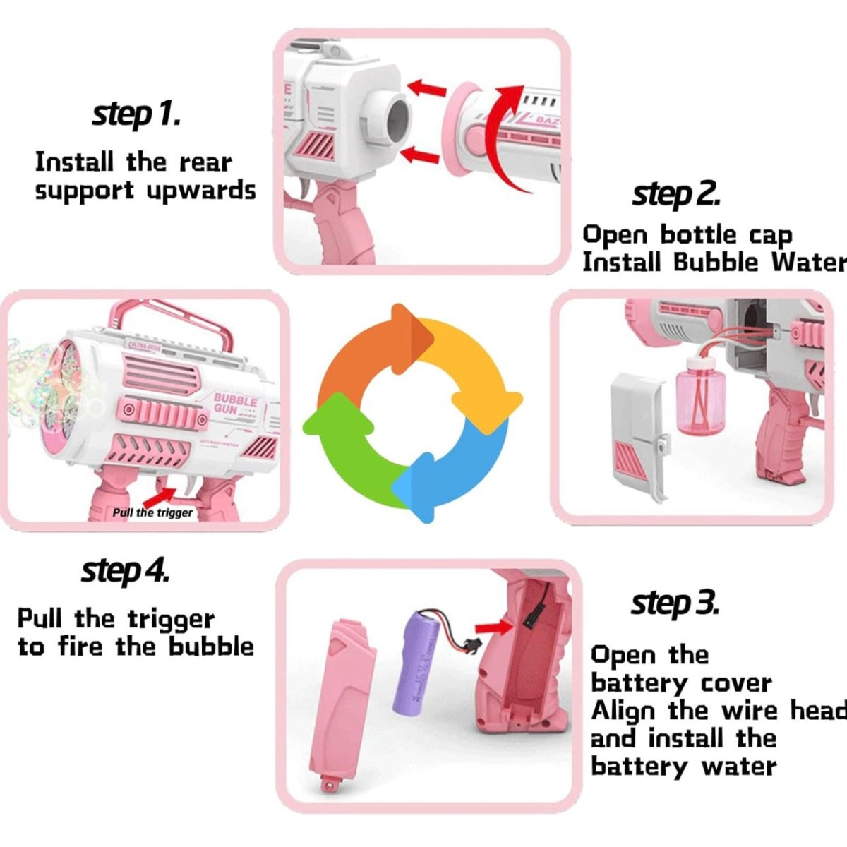 Supersized High Power Electric Automatic Bubble Gun Toy - StylePhase SA