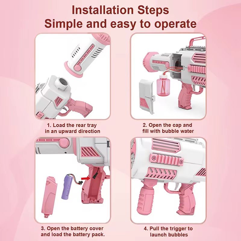 Supersized High Power Electric Automatic Bubble Gun Toy - StylePhase SA