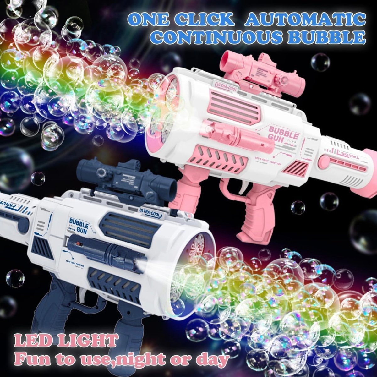 Supersized High Power Electric Automatic Bubble Gun Toy - StylePhase SA