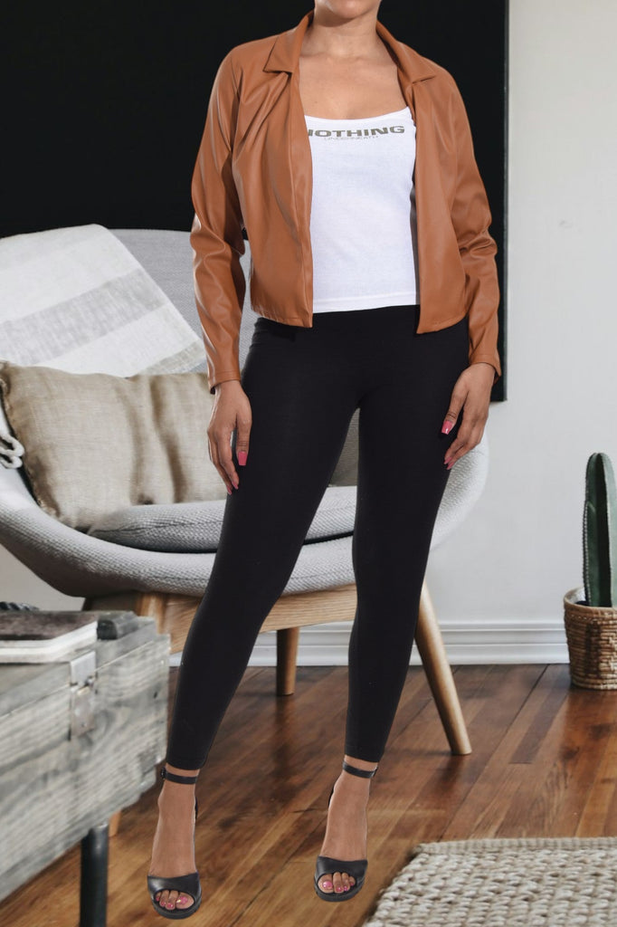 Tan Crop Jacket - StylePhase SA