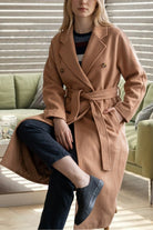 Tan Double Breast Lined Trench Coat - StylePhase SA