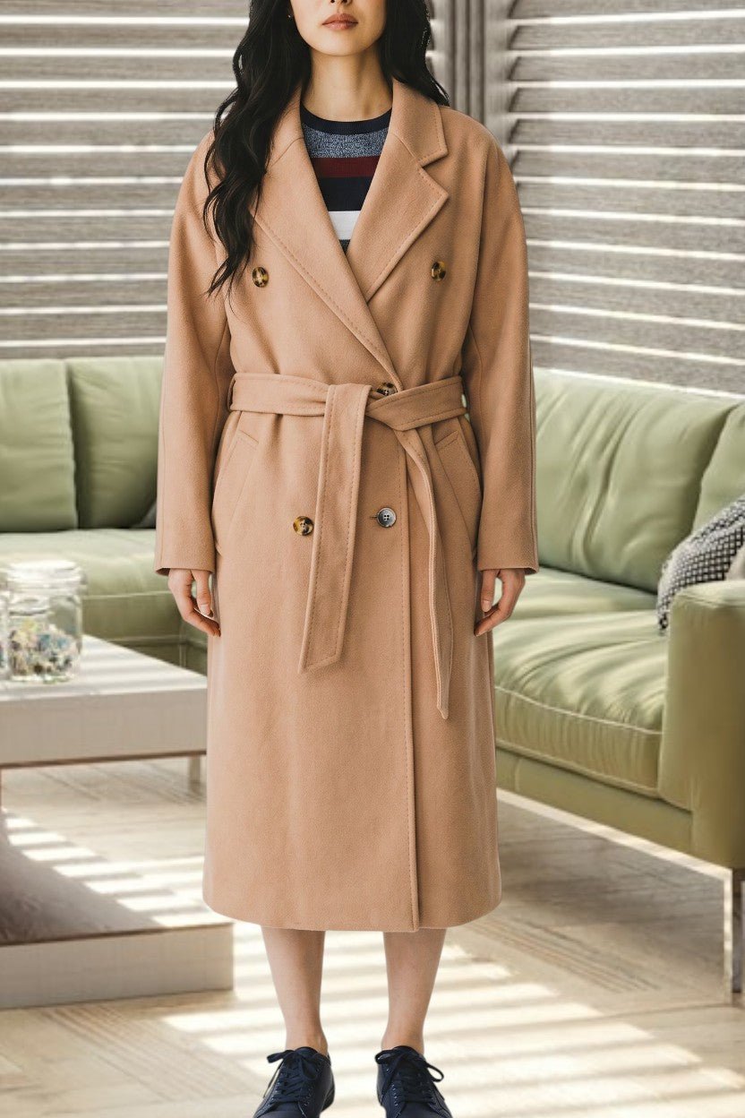 Tan Double Breast Lined Trench Coat - StylePhase SA
