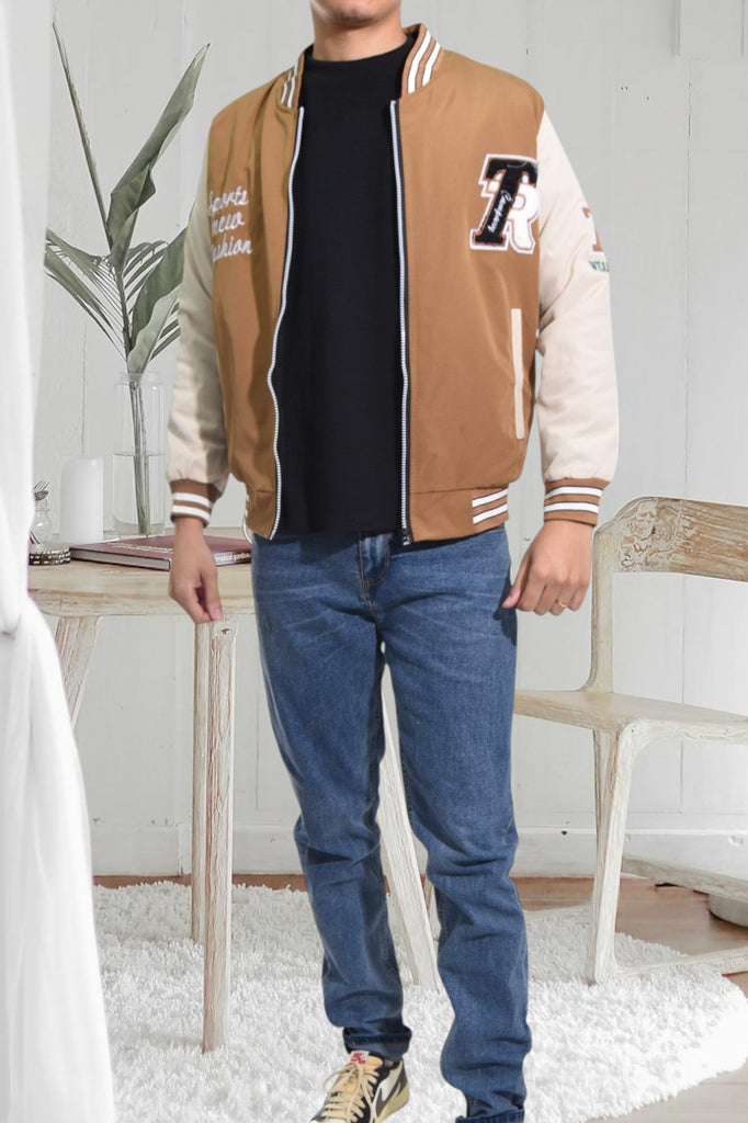 Tan Graphic Zip Jacket - StylePhase SA