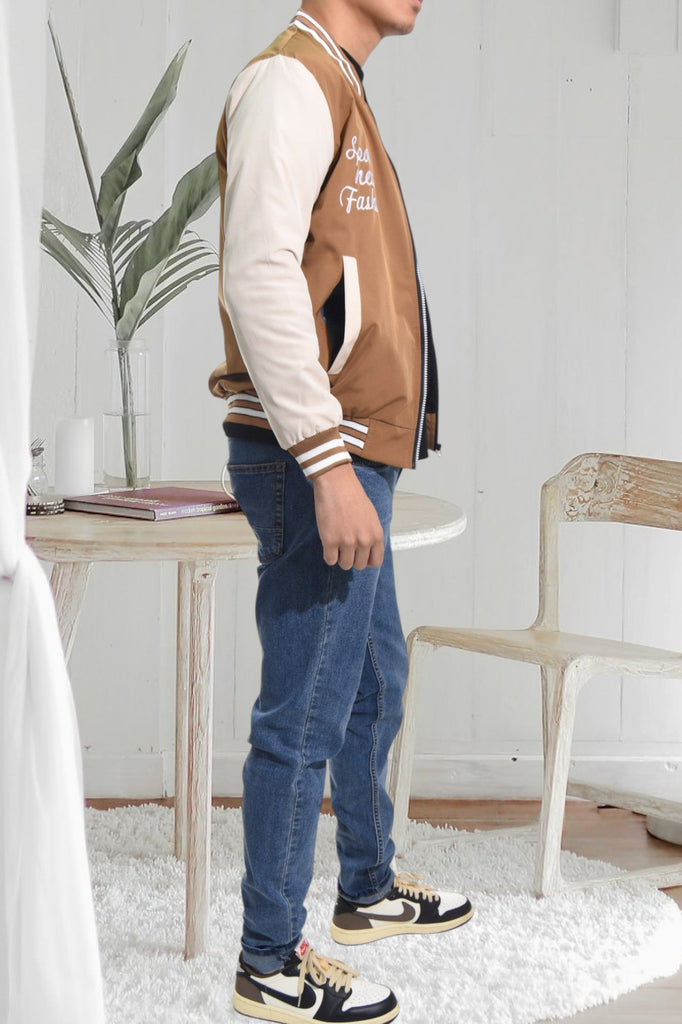 Tan Graphic Zip Jacket - StylePhase SA