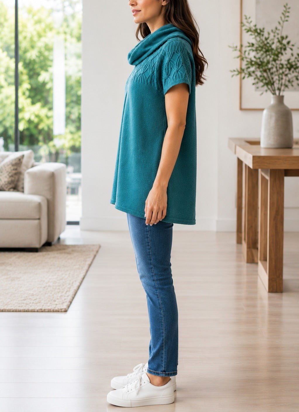 Teal Cowl Neck Jersey - StylePhase SA