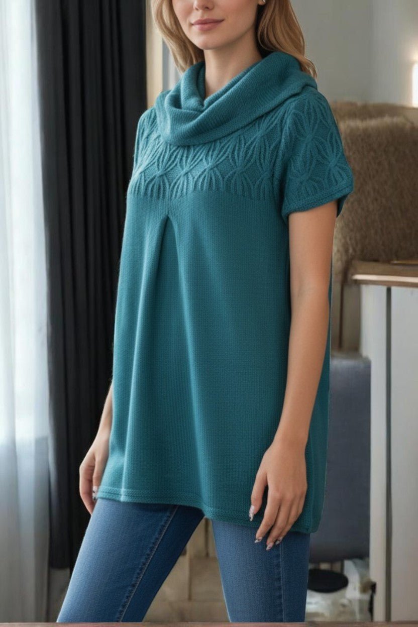Teal Cowl Neck Jersey - StylePhase SA