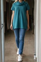 Teal Cowl Neck Jersey - StylePhase SA