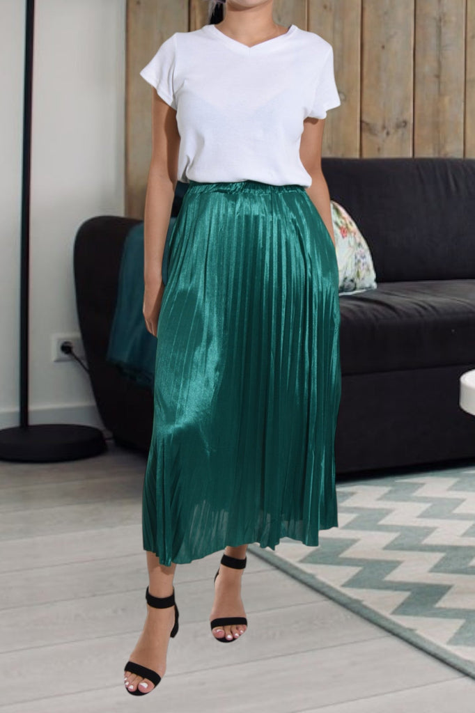 Teal Elasticated Pleated Skirt - StylePhase SA