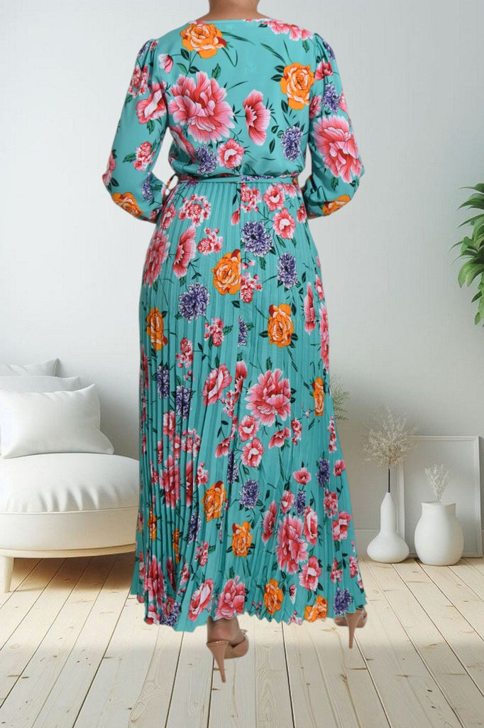 Teal Floral Pocket Maxi Dress - StylePhase SA