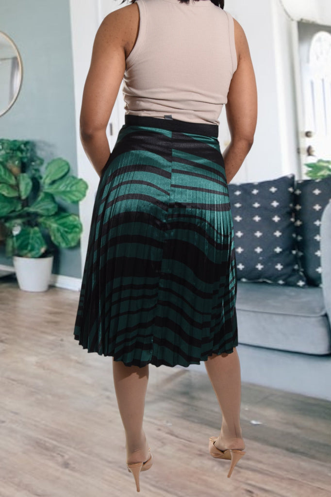 Teal Satin Patterned Skirt - StylePhase SA