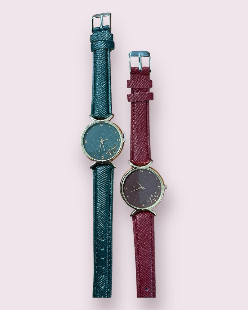 Textured Strap Circles Quartz Watch - StylePhase SA