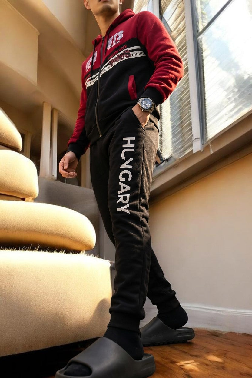 Mens Red Hoody Tracksuit Set- – StylePhase SA