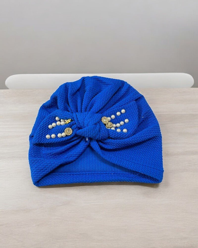 Turban Hat With a Bow & Pearls - StylePhase SA