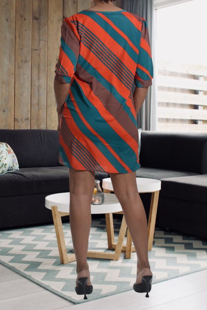 Turq And Orange Dress Top - StylePhase SA