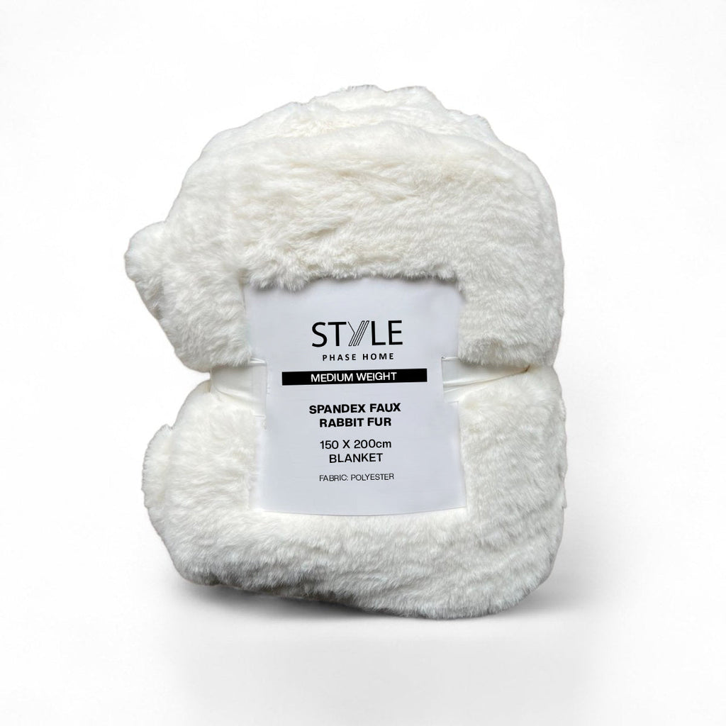 Ultra Soft Rabbit Fur Blanket - 150 x 200 cm - StylePhase SA