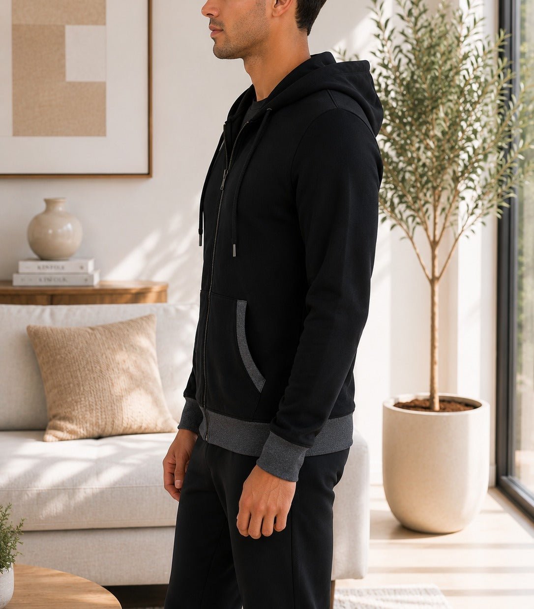Unisex Black Waffle Jacket - StylePhase SA