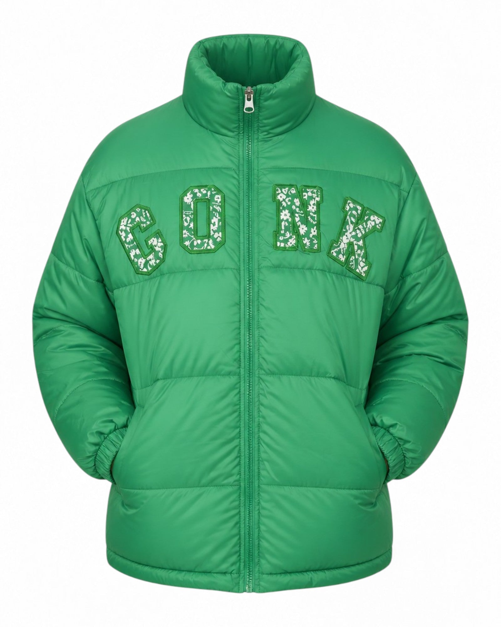 Unisex Green And White Printed Jacket - Conk - StylePhase SA
