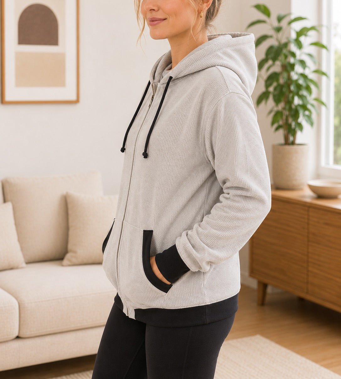 Unisex Grey And Black Waffle Jacket - StylePhase SA
