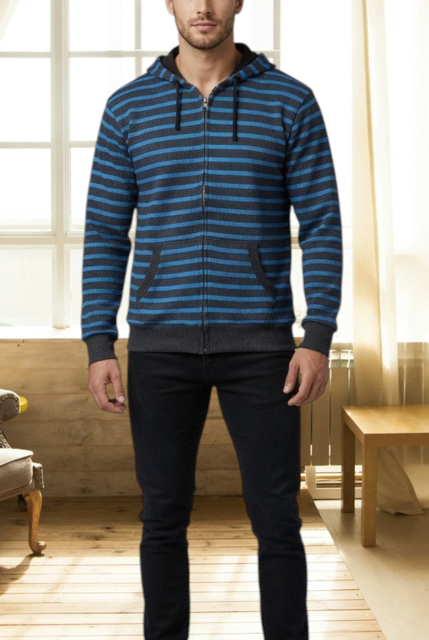 Unisex Grey Stripe Waffle Jersey - StylePhase SA