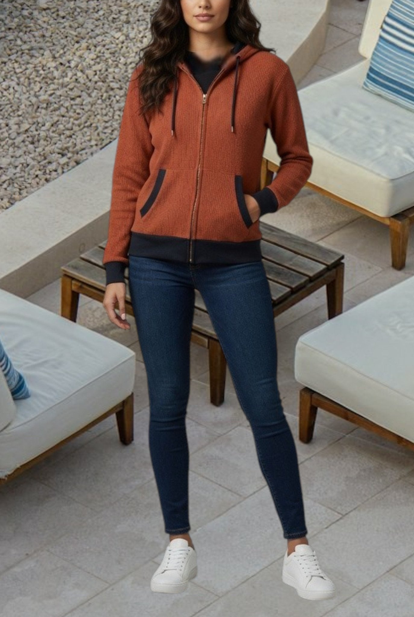 Unisex Rust And Black Waffle Jersey - StylePhase SA