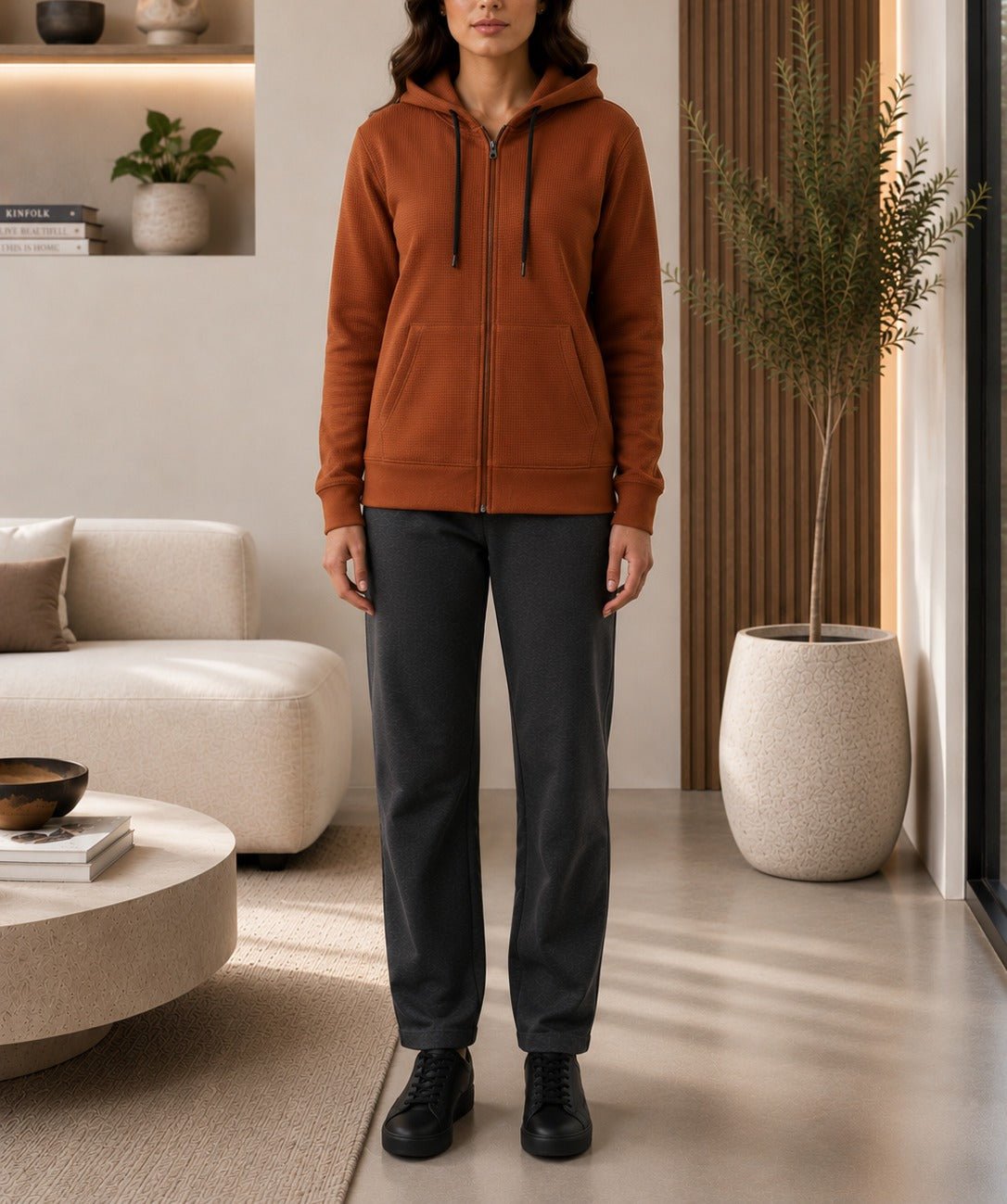 Unisex Rust Waffle Jersey - StylePhase SA