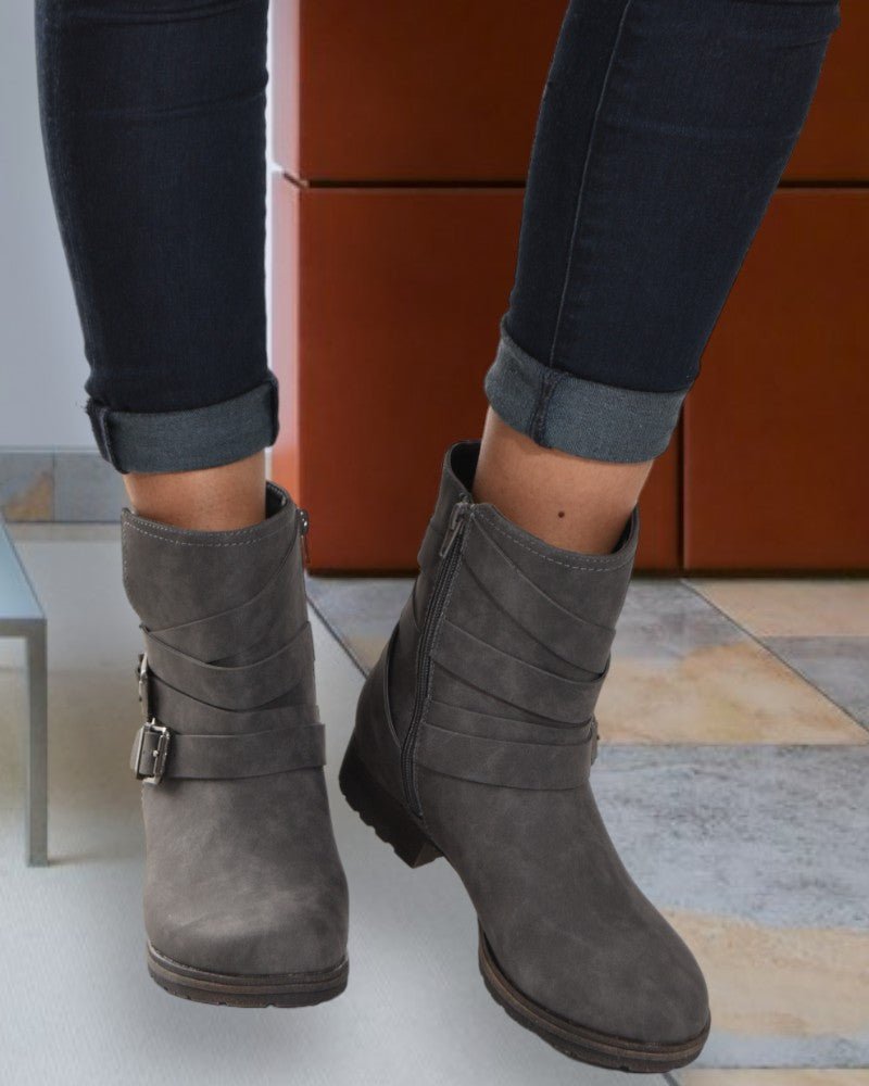 Vaida Grey Boots - StylePhase SA
