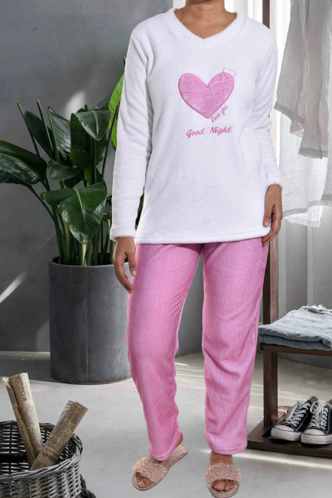 White And Pink Fleece Pj Set - StylePhase SA