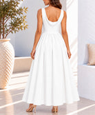 Back view white maxi dress