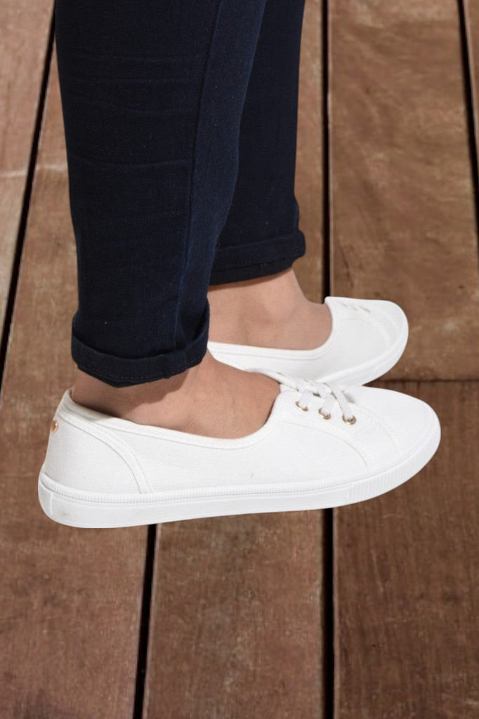 White Canvas Lace Sneaker - StylePhase SA