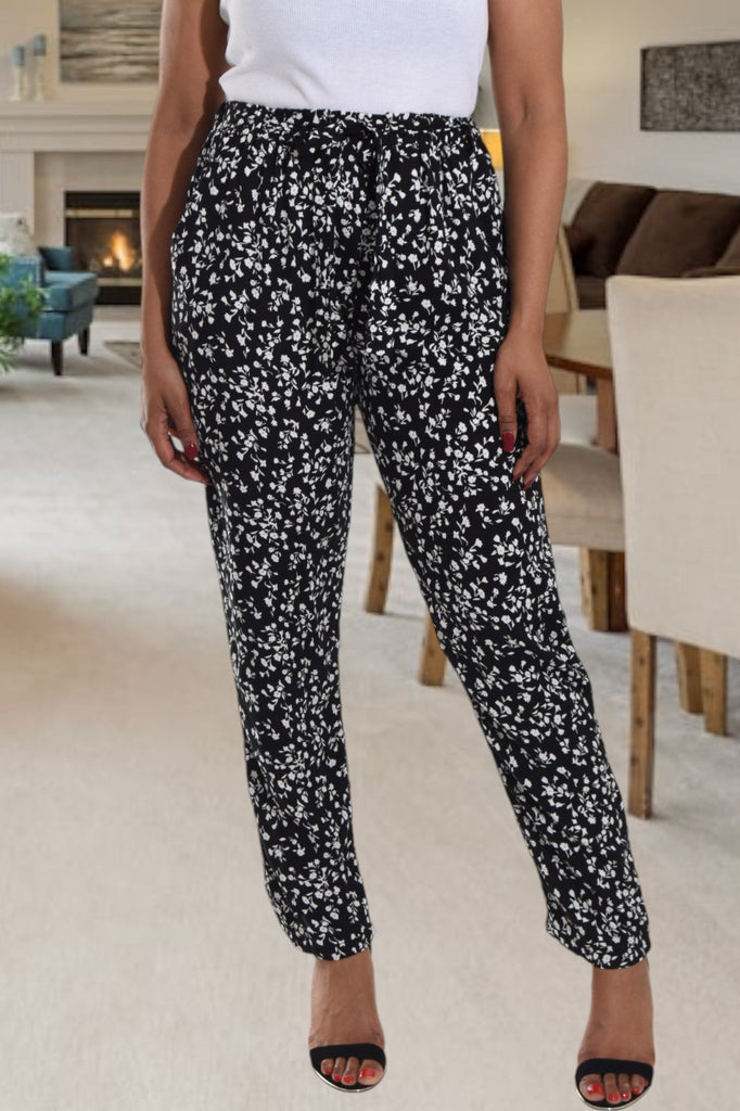 White Floral Pocket Pants - StylePhase SA