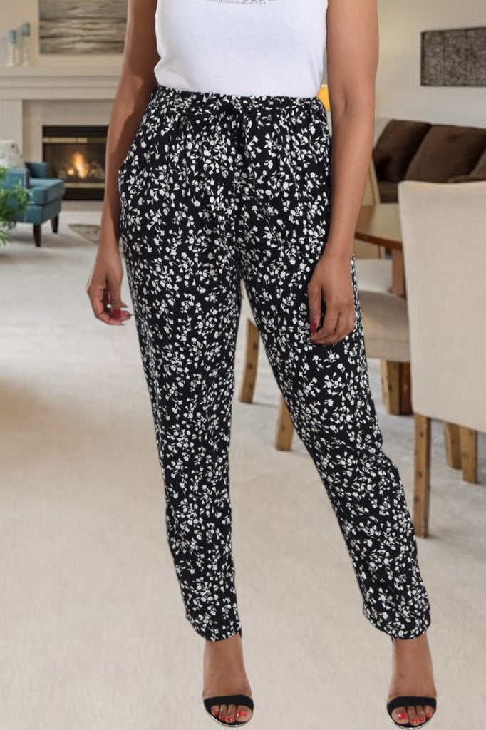 White Floral Pocket Pants - StylePhase SA