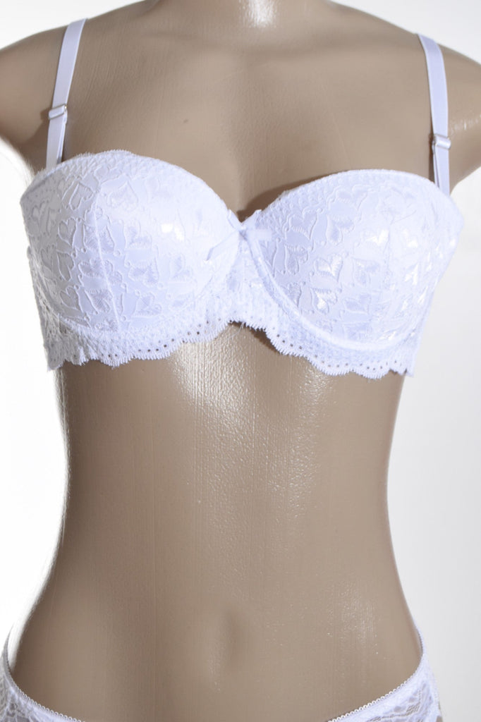 White Heart Print Bra - StylePhase SA