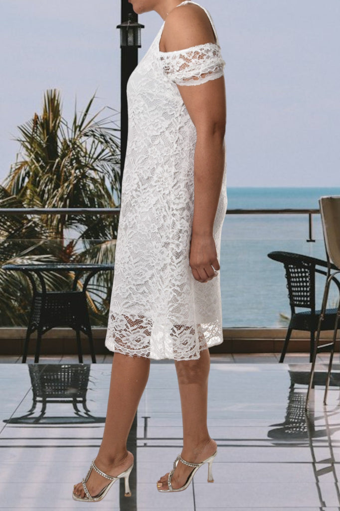 White Lace Detail Dress - StylePhase SA