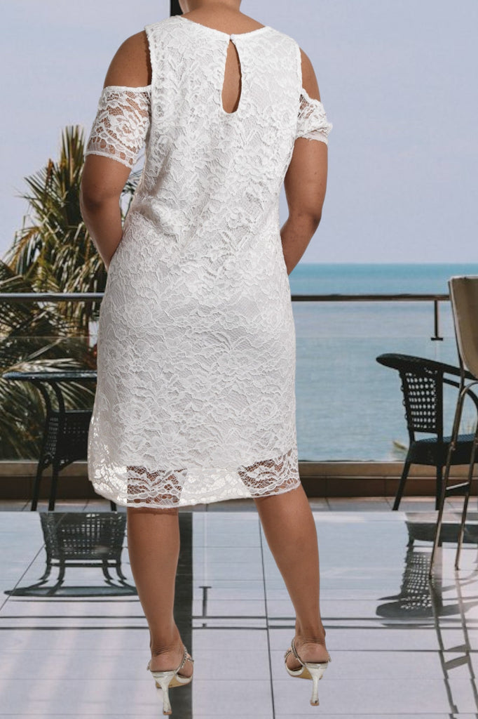 White Lace Detail Dress - StylePhase SA