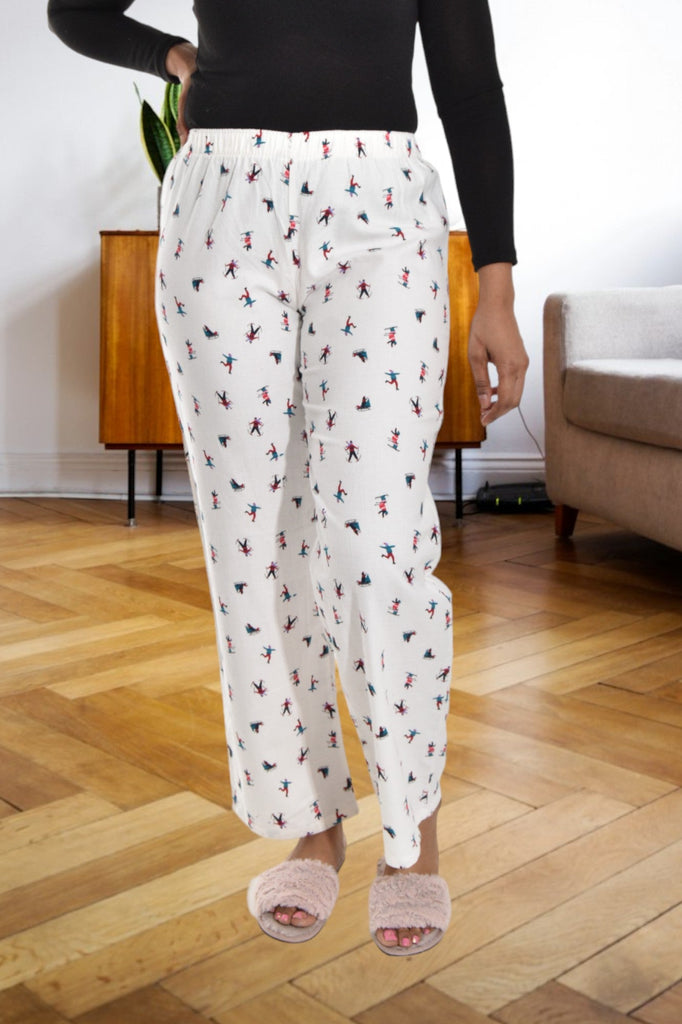 White Printed Pj Sleep Pants - StylePhase SA