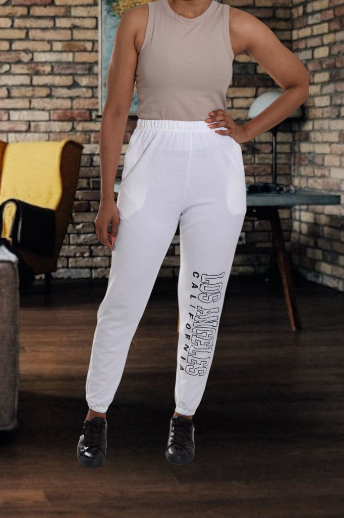 White Printed Track Pants - StylePhase SA