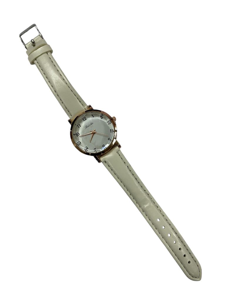 White PU Leather Strap Watch - StylePhase SA