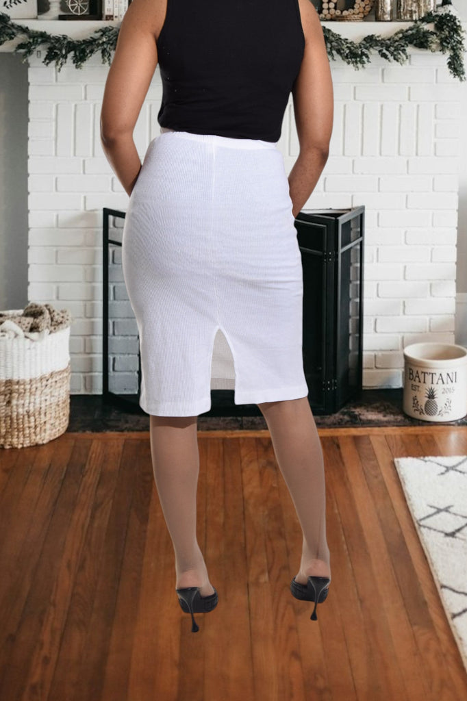 White Ribbed Skirt - StylePhase SA