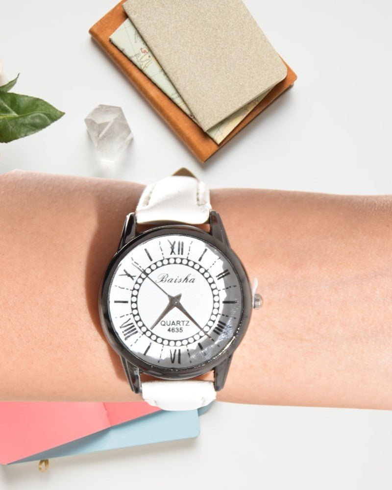 White Ronam Numerical Quartz Watch - StylePhase SA