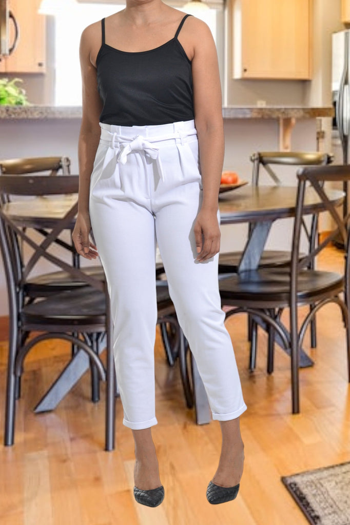 White Tie Front Pants - StylePhase SA