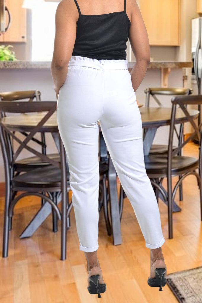 White Tie Front Pants - StylePhase SA